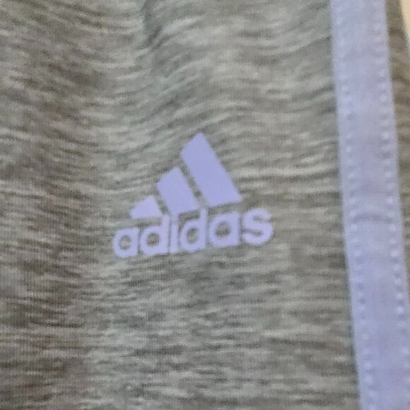 Adidas Girls Gray, Purple & Black 3 Striped Legging Size Large (14) - Picture 3 of 5